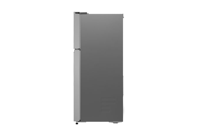 Side view of 217L Top Freezer Refrigerator Essence Matte Black with LinearCooling and Deodorizer.